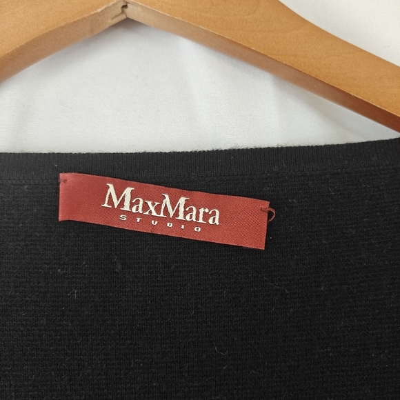 Max Mara Studio Open Front Knitted Wool Silk Blend Cartigan Size Large Women's - Picture 10 of 11